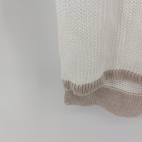 Eileen Fisher White V neck sweater open weave - Picture 2 of 5